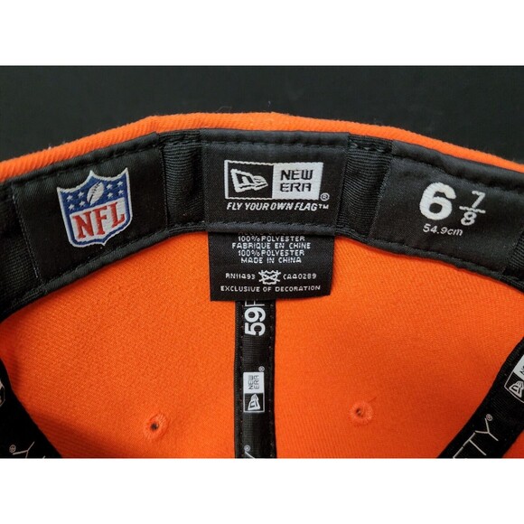 Denver Broncos New Era Fitted Hat Cap Orange Size 6 7/8 - Picture 6 of 9